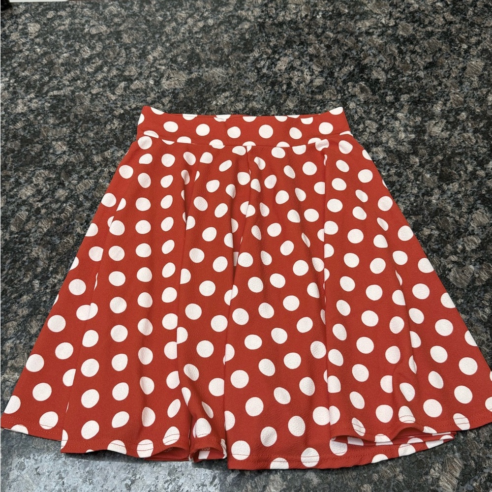 Women’s Red Polka Dot Circle Skirt - White Dots